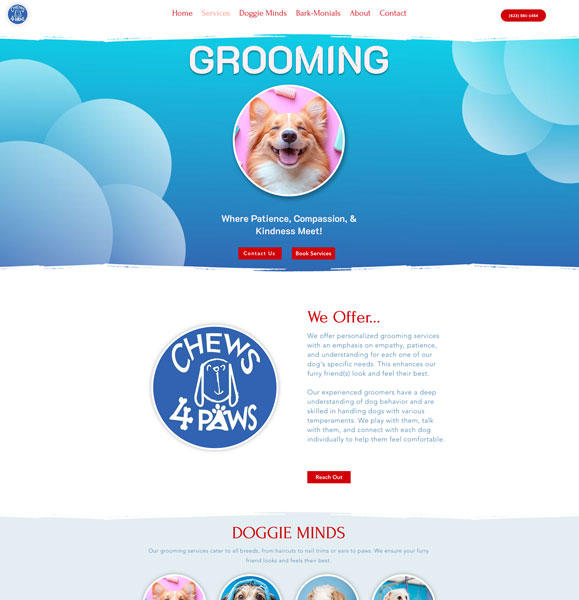 chews-for-paws one page website