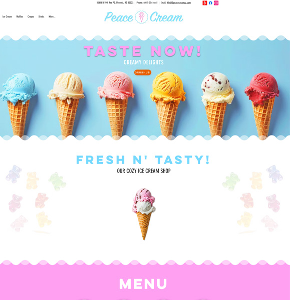 peace cream wix website